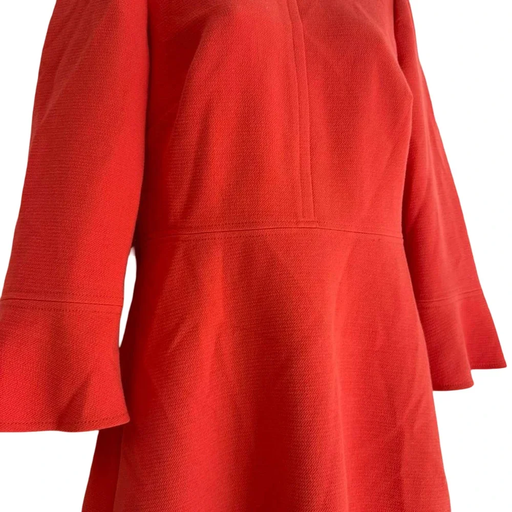 J Crew Womens Bell Sleeve Stretch Exposed Zipper Mini Dress Coral Pink sz 4
